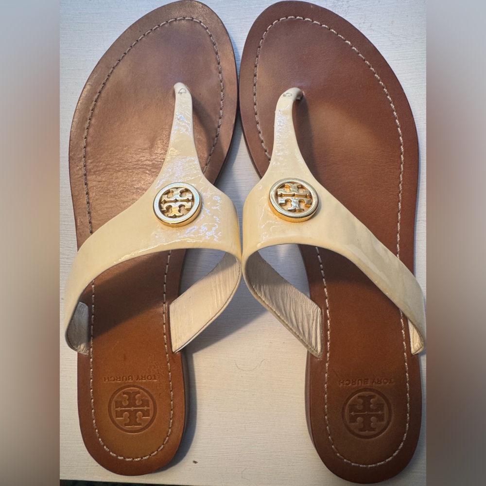 Tory Burch Women's Tan and Cream Sandals